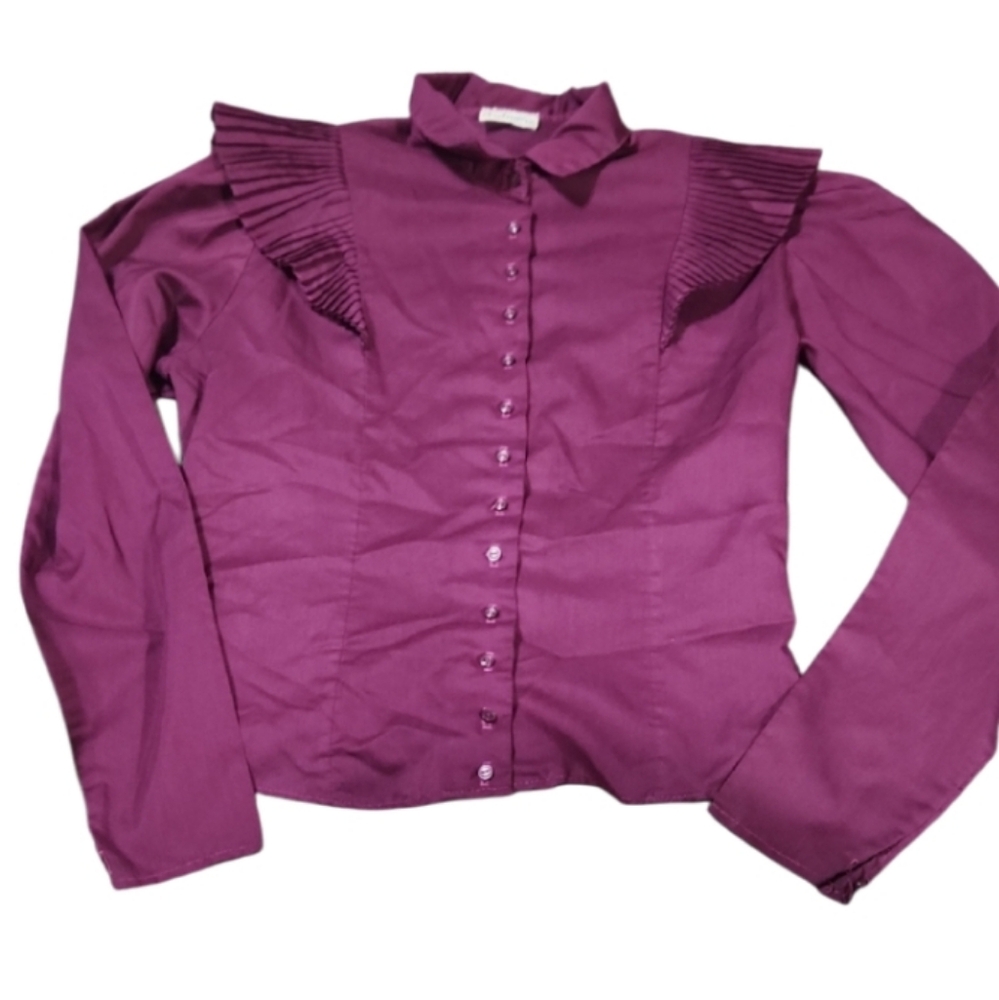 Vintage Med? Elegant Purple Women's Top